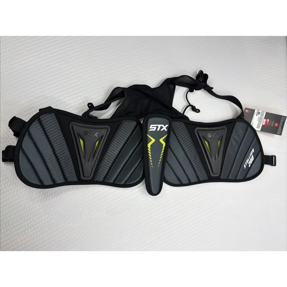 STX Stallion 200 Lacrosse Rib Pad Protector Black Grey X-small NEW NWT
